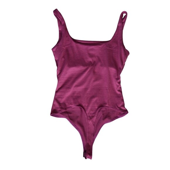 NWT Le Lis Magenta Purple Square Neck Sleeveless Bodysuit Womens Size Small - Picture 6 of 7